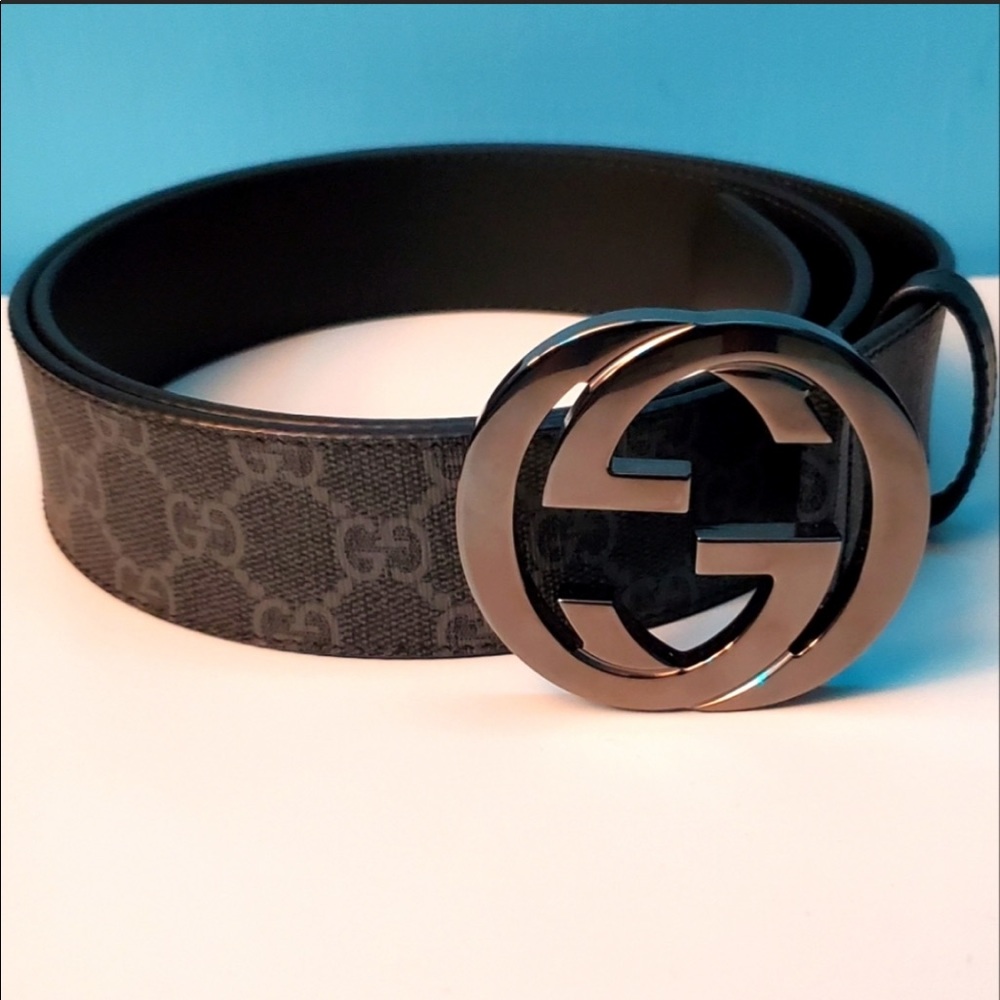 Dark grey authentic Gucci belt